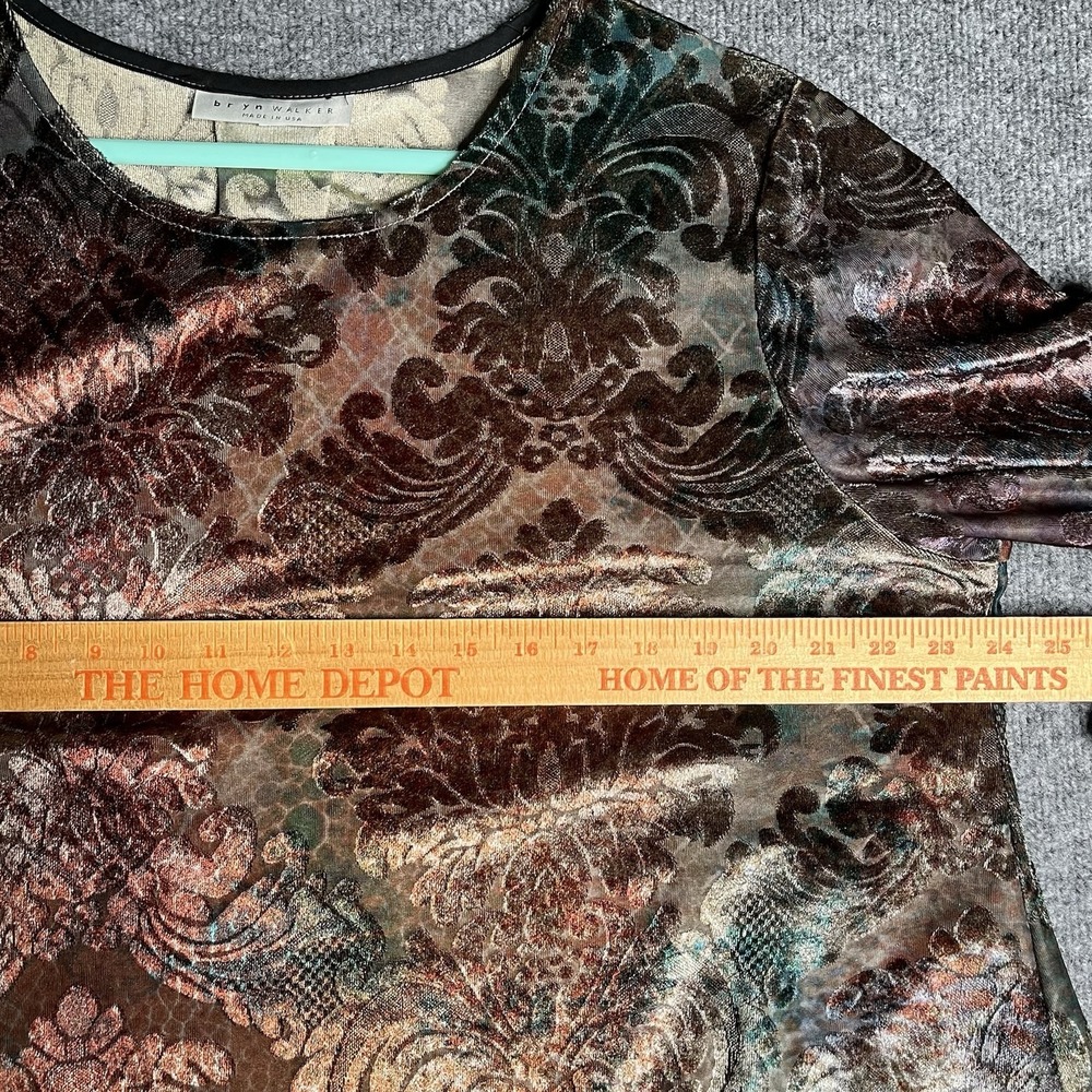 Bryn Walker Fran‎ Velvet Burnout Top Large Artistic Boho Lagenlook Moondance - Picture 5 of 11